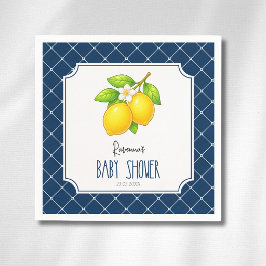 Limoen Strik Navy Blauwe Diamant Baby Shower Servet