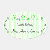 Limoen Stripes zelfgemaakt Ovale Sticker (Voorkant)