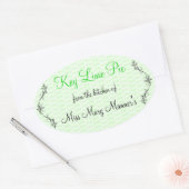 Limoen Stripes zelfgemaakt Ovale Sticker (Envelop)