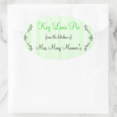 Limoen Stripes zelfgemaakt Ovale Sticker (Tas)