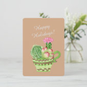 Limoen Succulenten Boeket Feestdagenkaart (Staand voorkant)