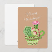 Limoen Succulenten Boeket Feestdagenkaart (Voorkant / Achterkant)