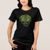 Limoen Swirl Tree Roots of Love Wedding Tri-Blend Shirt (Voorkant)