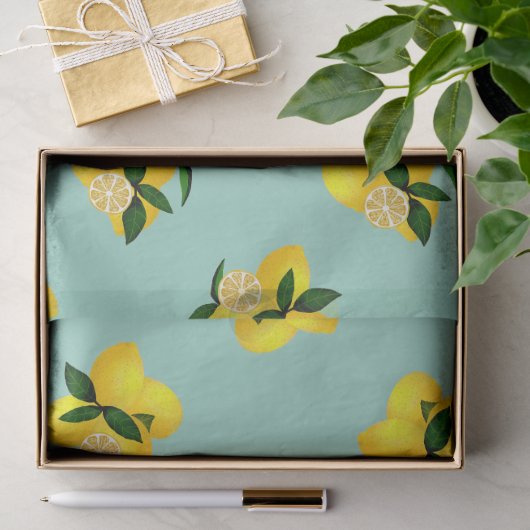 Limoen Teal Tissuepapier (Geschenk)