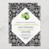 Limoen Tegel bruidsdouche uitnodiging (Voorkant / Achterkant)