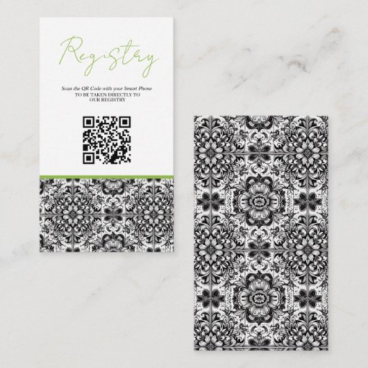 Limoen Tegel Vrijgezellenfeest Registry QR Informatiekaartje (Voorkant / Achterkant)