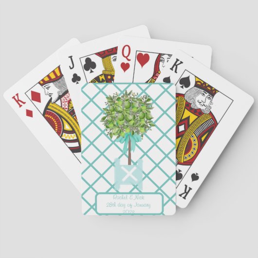 Limoen Topiary Blue Ginger Jar Jars Pokerkaarten (Achterkant)