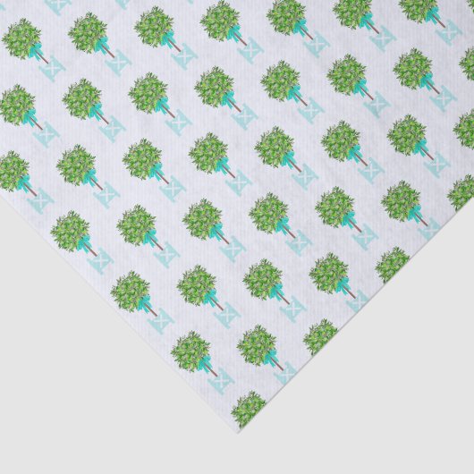 Limoen Topiary Green Wrapping Paper Tissuepapier (Detail)