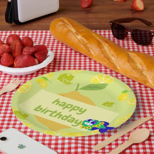 Limoen trillingen  papieren bordje (Picknick)