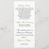 limoen Trouwprogramma Programmakaart (Achterkant)