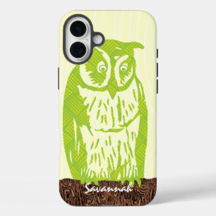 Limoen Uil Hout Graanpatroon Kies uw kleur iPhone 16 Plus Hoesje