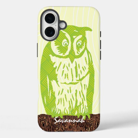 Limoen Uil Hout Graanpatroon Kies uw kleur Case-Mate iPhone Case (Achterkant)