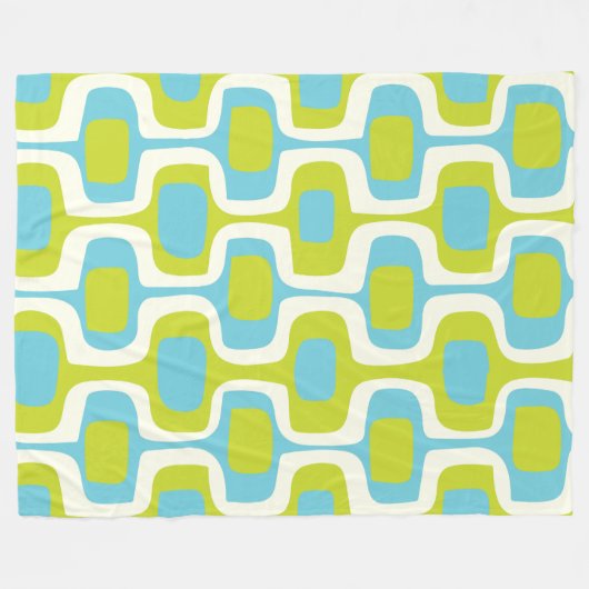 Limoen uit de middeleeuwen en Aqua Ovalen Circles Fleece Deken (Voorkant (Horizontaal))