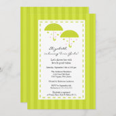 Limoen Umbrella Twins Baby shower Kaart (Voorkant / Achterkant)