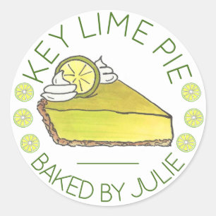 Limoen van Florida Key Pie Slice van Homemade Ronde Sticker
