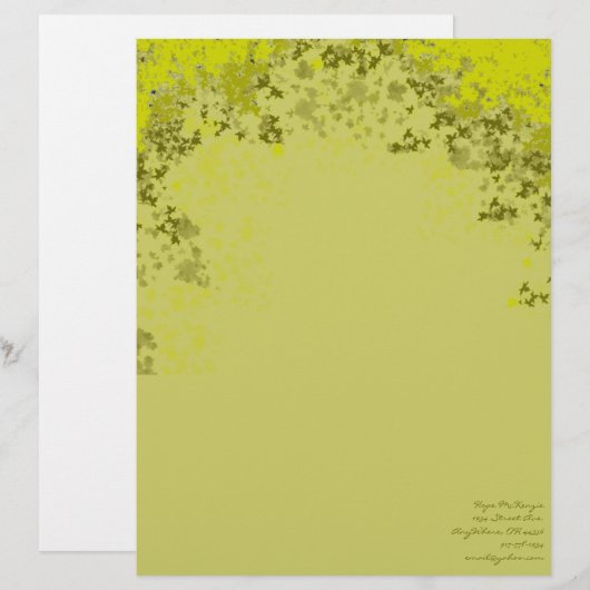 Limoen verlaat Letterhead Gepersonaliseerd Briefhoofd (Voorkant / Achterkant)