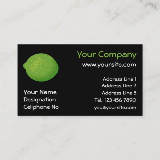 Limoen Visitekaartje (Voorkant)