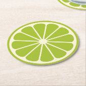 Limoen Vruchtvlek Ronde Kartonnen Onderzetter (Gebogen)