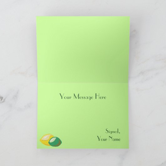 Limoen-Wenskaart Kaart (Binnen)