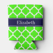 Limoen White Moroccan #5 Navy Blue Name Monogram Blikjeskoeler (Achterkant)