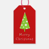 Limoen White Polka Dots kerstbomen Cadeaulabel (Voorkant)