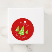 Limoen White Polka Dots kerstbomen Gift Labels (In situ)