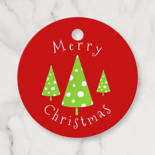 Limoen White Polka Dots kerstbomen Gift Labels (Voorkant)