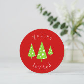 Limoen White Polka Dots kerstbomen Kaart (Staand voorkant)