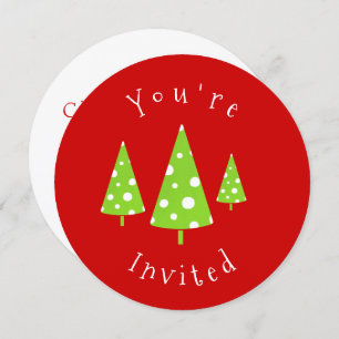 Limoen White Polka Dots kerstbomen Kaart