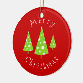 Limoen White Polka Dots kerstbomen Keramisch Ornament (Links)