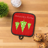 Limoen White Polka Dots kerstbomen Pannenlap (Top down)