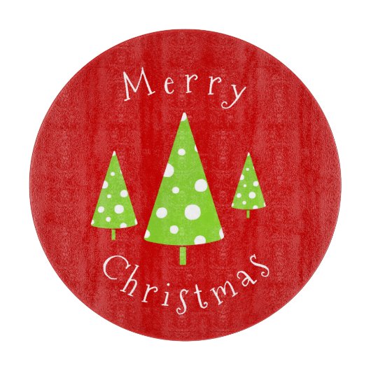 Limoen White Polka Dots kerstbomen Snijplank (Voorkant)