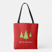 Limoen White Polka Dots kerstbomen Tote Bag (Achterkant)