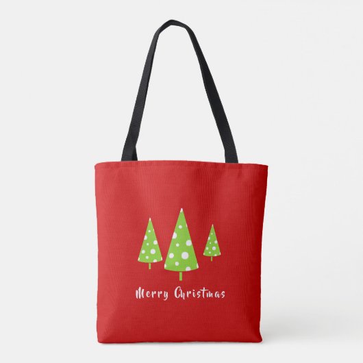 Limoen White Polka Dots kerstbomen Tote Bag (Achterkant)