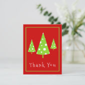 Limoen White Polka Dots kerstboom Bedankkaart (Staand voorkant)