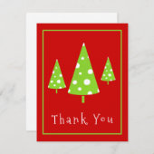 Limoen White Polka Dots kerstboom Bedankkaart (Voorkant / Achterkant)