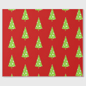 Limoen White Polka Dots Kerstmis Pattern Cadeaupapier (Vlak)