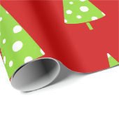 Limoen White Polka Dots Kerstmis Pattern Cadeaupapier (Rol Hoek)
