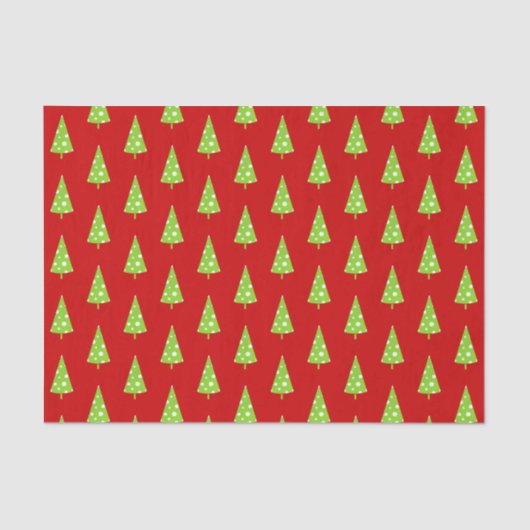 Limoen White Polka Dots Kerstmis Pattern Tissuepapier (Voorkant)