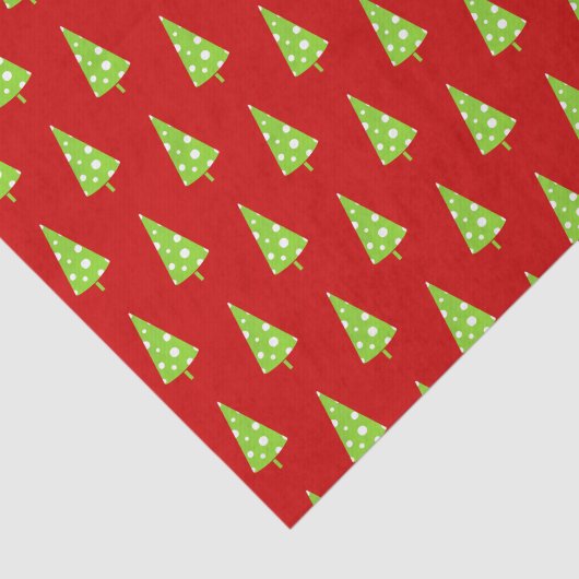 Limoen White Polka Dots Kerstmis Pattern Tissuepapier (Detail)