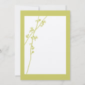 Limoen Wild Flower Branch Wedding Invitation Kaart (Achterkant)