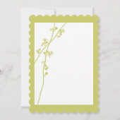 Limoen Wild Flower Branch Wedding Invitation Kaart (Achterkant)