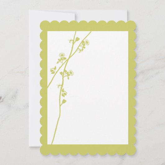 Limoen Wild Flower Branch Wedding Invitation Kaart