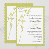 Limoen Wild Flower Branch Wedding Invitation Kaart (Voorkant / Achterkant)