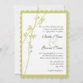Limoen Wild Flower Branch Wedding Invitation Kaart (Voorkant)