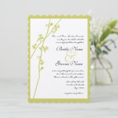 Limoen Wild Flower Branch Wedding Invitation Kaart (Staand voorkant)