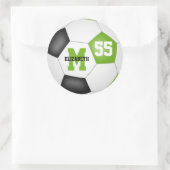 limoen wit voetbal op maat ronde sticker (Tas)