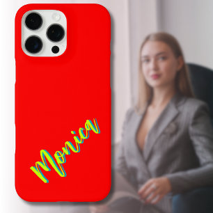 Limoen Yellow 3D Azure Name Grappig helder rood iPhone 16 Pro Max Hoesje