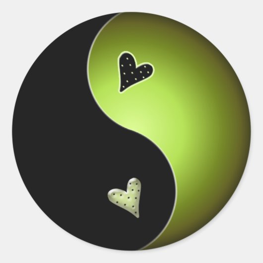 limoen yin yang ronde sticker (Voorkant)