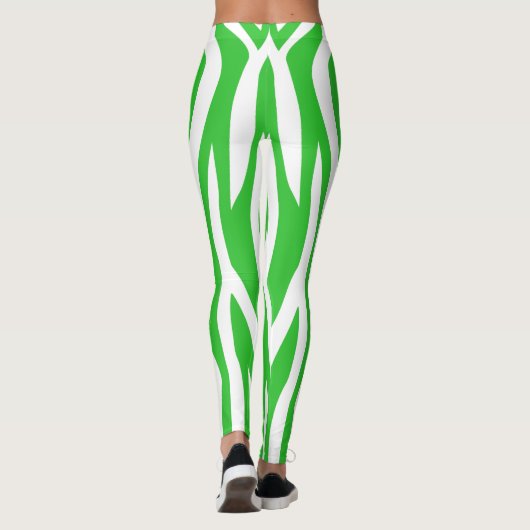 Limoen Zebra Print Leggings (Achterkant)